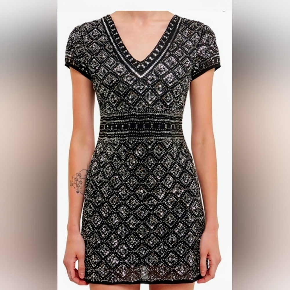 Endless rose: jewel embellished mini DRESS SIZE LARGE